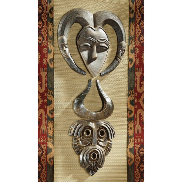Design Toscano African Tribal Wall Mask Kwele and Bamun Wall Décor Set